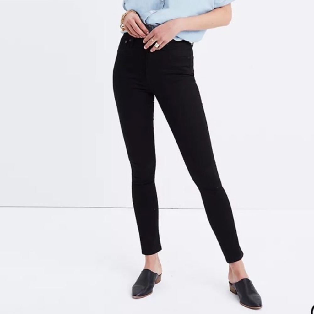 MADEWELL 10” HIGH RISE BLACK SKINNY JEANS